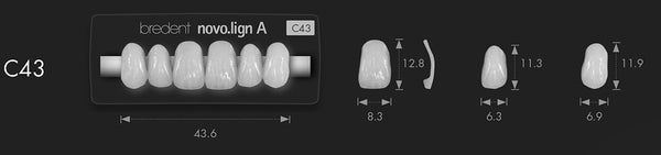 Bredent novo.lign Veneers Teeth – Upper anterior C43, 6er