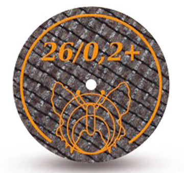 Motyl separating discs for steel, alloys and noble metals, 26/0.2+, 20 pcs, orange