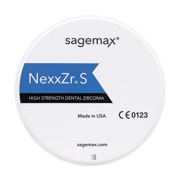 Sagemax NexxZr® S zirconia white opaque for Open CAD/CAM system, 1 pc