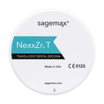 Sagemax NexxZr® T translucent zirconia precoloured (A1-B4 and 3 bleaches) for Open CAD/CAM system, 1 pc