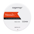 Sagemax NexxZr®+ super high translucent zirconia white for Open CAD/CAM system, 1 pc